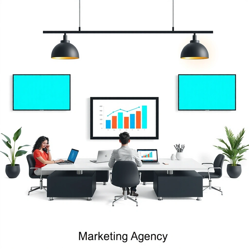 Modern marketing workspace